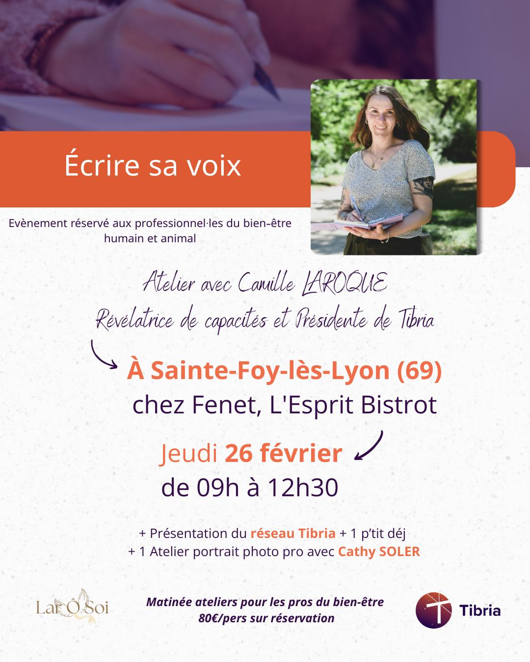visuel event 26.02.2026 réseau tibria détails atelier écriture camille laroque