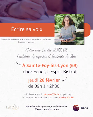visuel event 26.02.2026 réseau tibria détails atelier écriture camille laroque