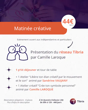 visuel matinée créative camille laroque et sandrine vaujany tibria 21.03.2026