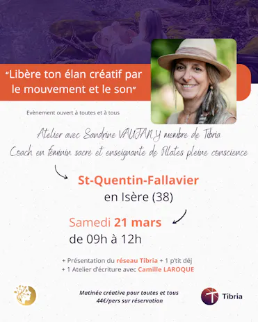 visuel matinée créative sandrine vaujany tibria 21.03.2026