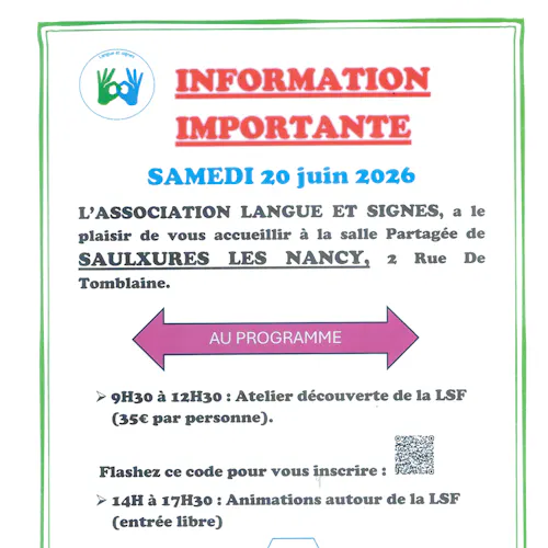atelier découverte lsf odile fuchs 20 juin 2026 saulxures les nancy