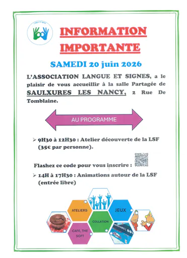 atelier découverte lsf odile fuchs 20 juin 2026 saulxures les nancy