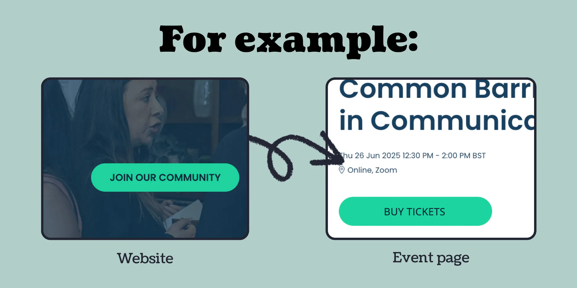 website vs. event page example