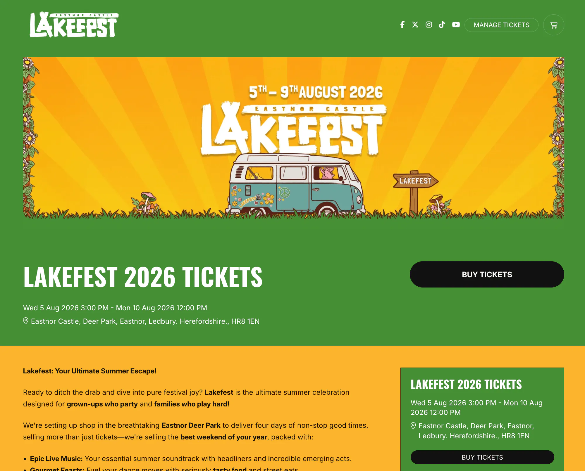 Lakefest event page