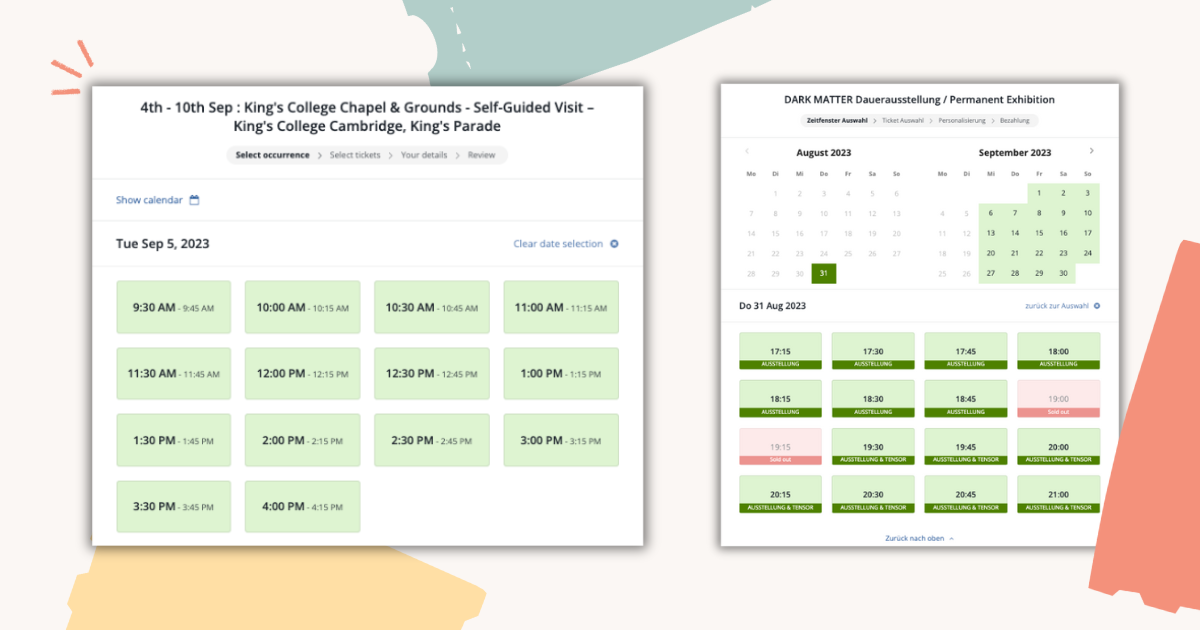 Time slot selection just got a brand new look! | Ticket Tailor