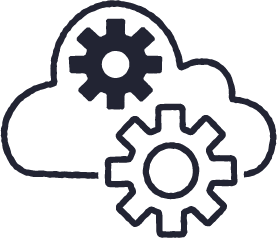 cloud and gears icon