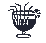 glass with many straws icon