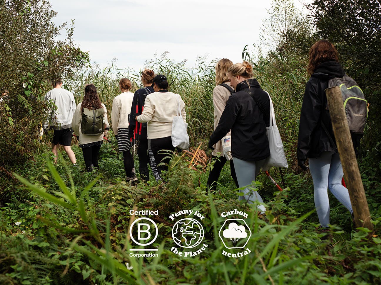 Ticket Tailor team walking through greenery