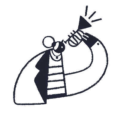 icon of person using a trumpet