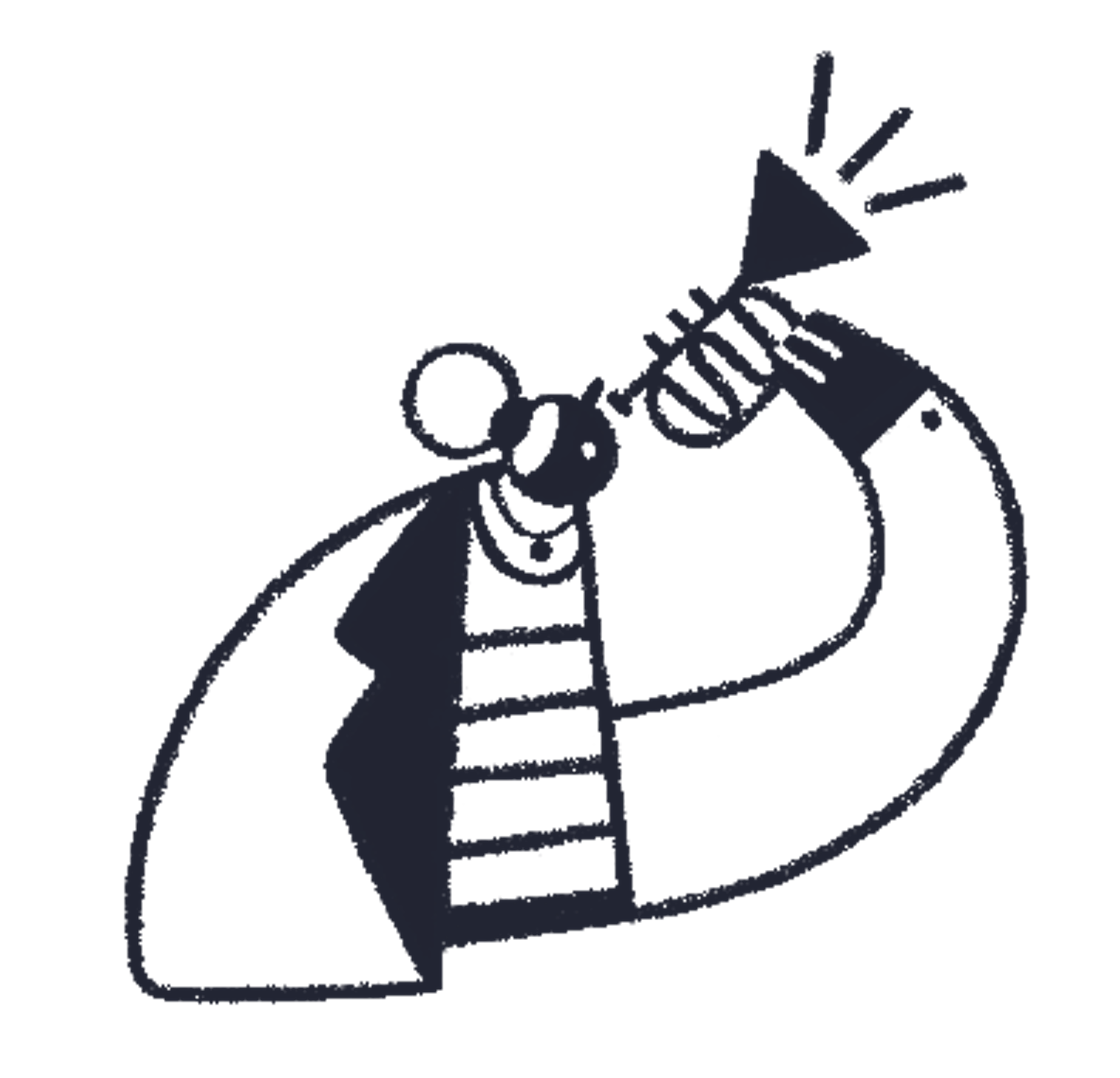 icon of person using a trumpet