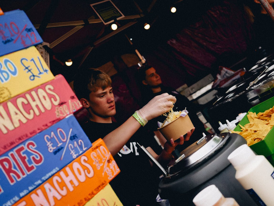 Person selling food at event