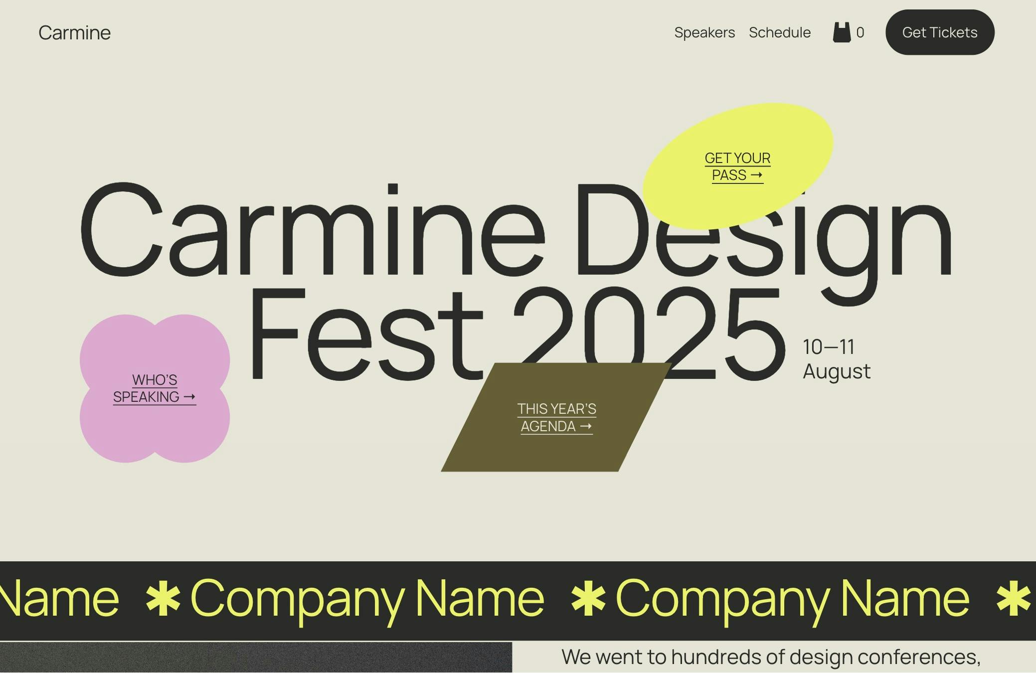 Sell tickets on Squarespace – Squarespace events template for design festival
