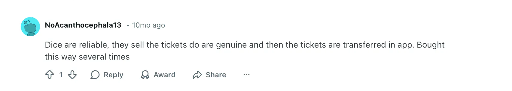 positive dice comment on reddit