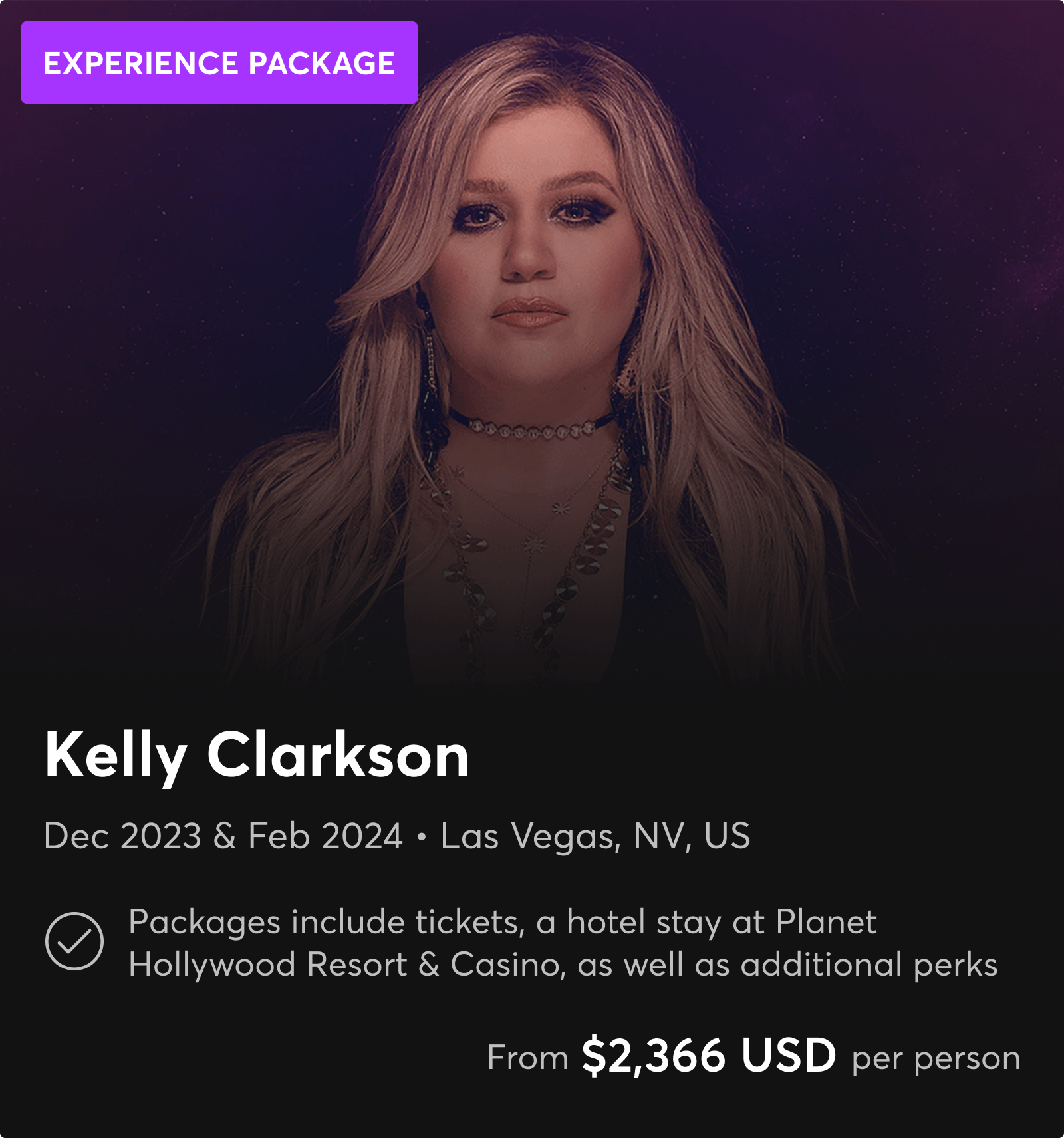 Kelly Clarkson Experience Packages