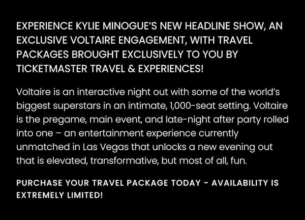 Kylie Minogue Vegas shows on sale, starting with $2,500 travel package, Kats, Entertainment