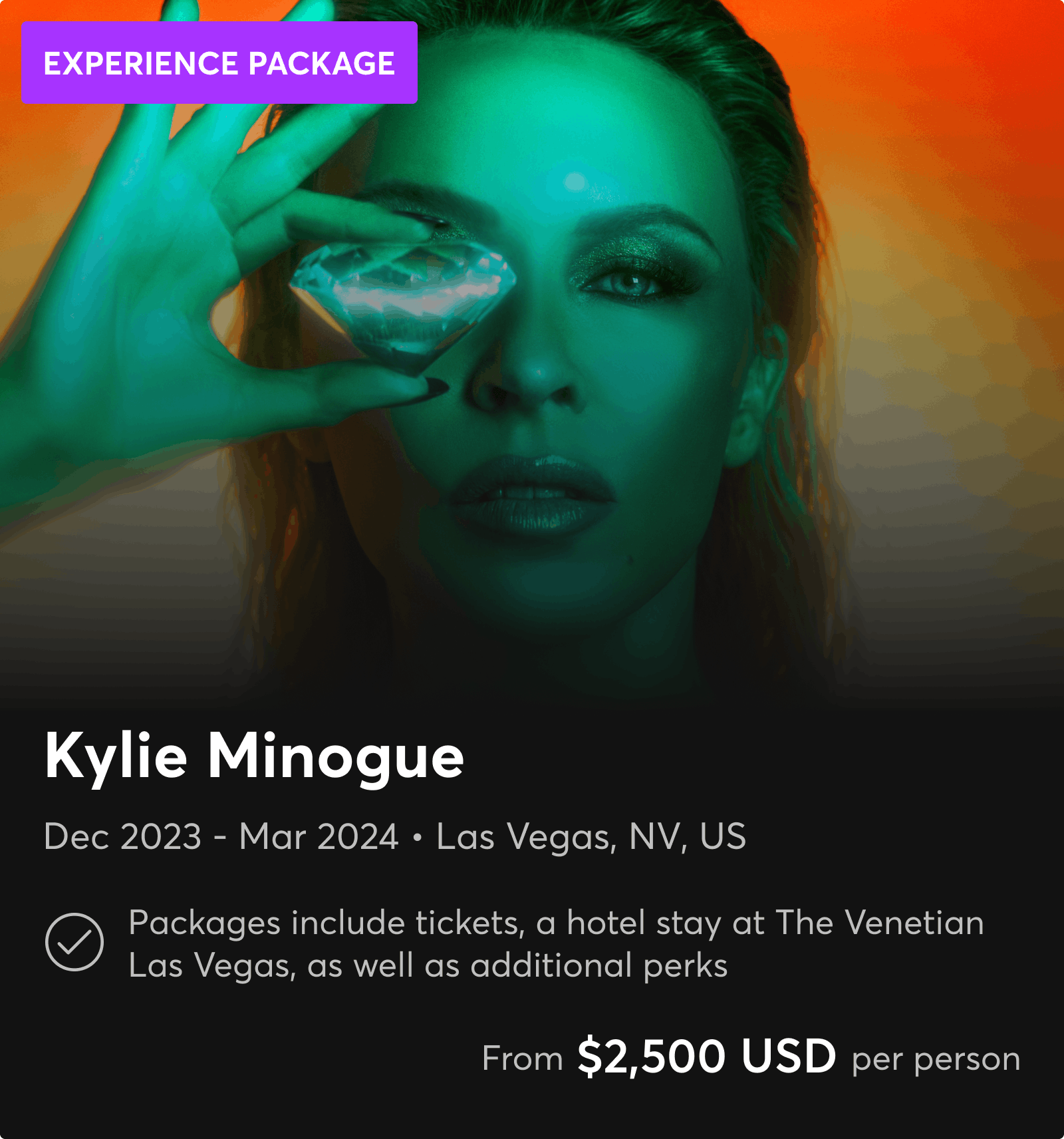 Kylie Minogue Experience Packages