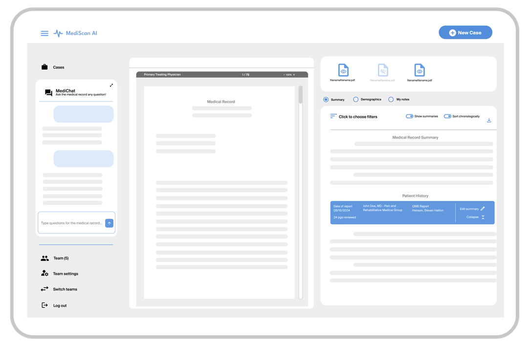 AI-powered medical legal record analysis for physicians