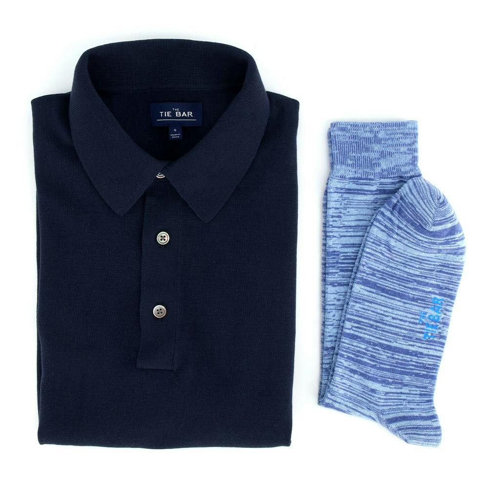 Banded Bottom Polo Navy Combo
