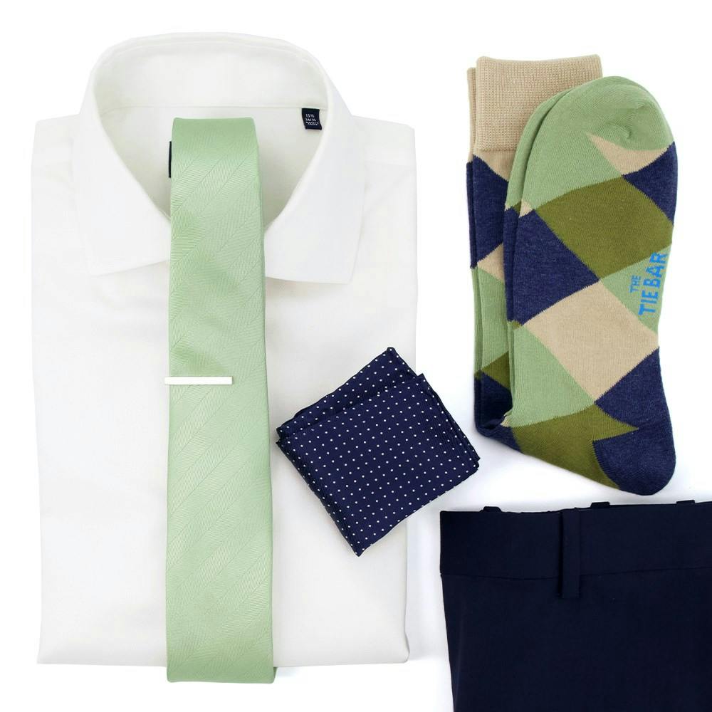 Herringbone Vow Sage Green Wedding Outfit