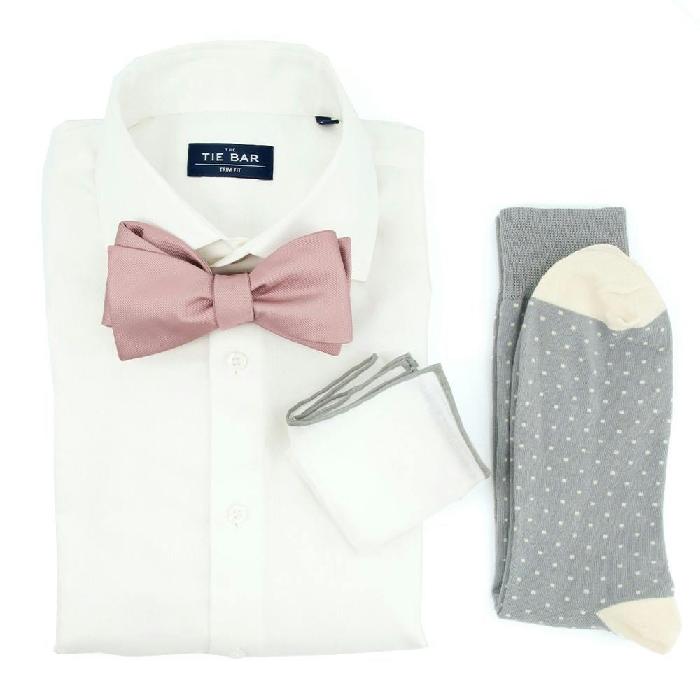 Grosgrain Solid Mauve Stone Wedding Outfit