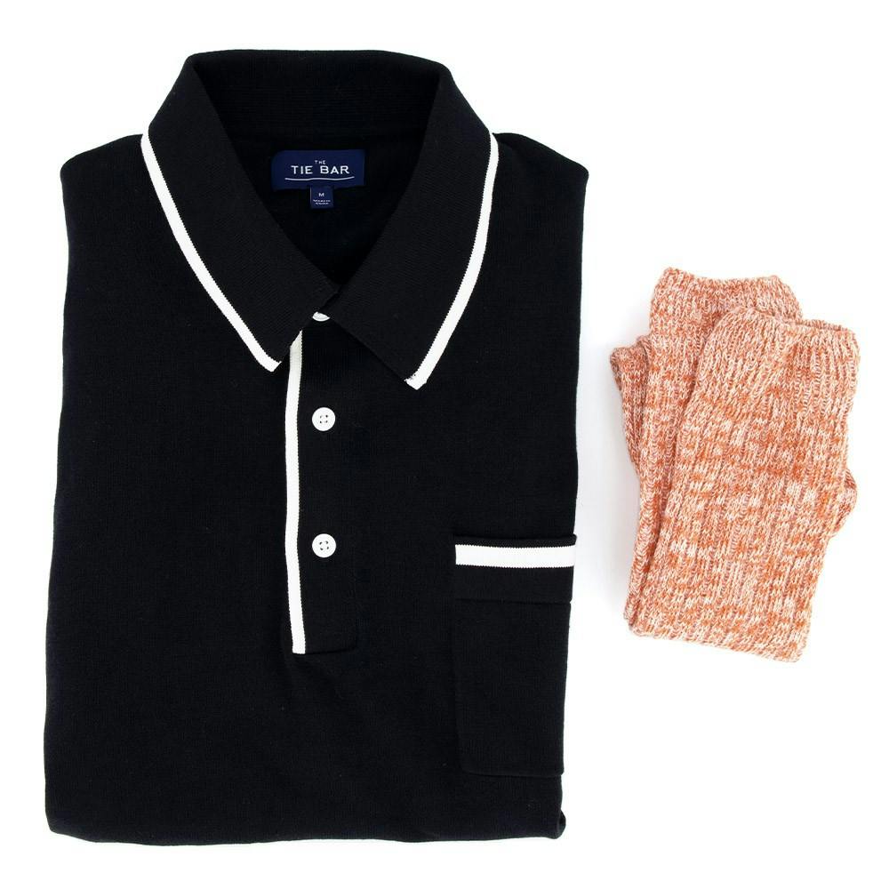 Banded Tipped Polo & Camp Socks Combo