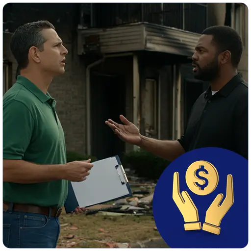 IMAGE: Public Adjuster in negotiation with an insurance carrier. 