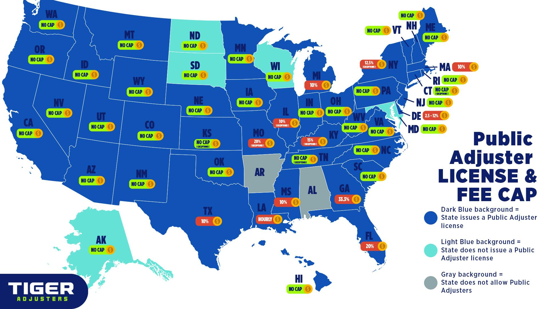 INFOGRAPHIC: License Fee Cap 50 States