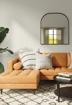 light stone painted living room wall