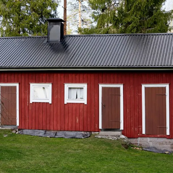 Red wooden walls