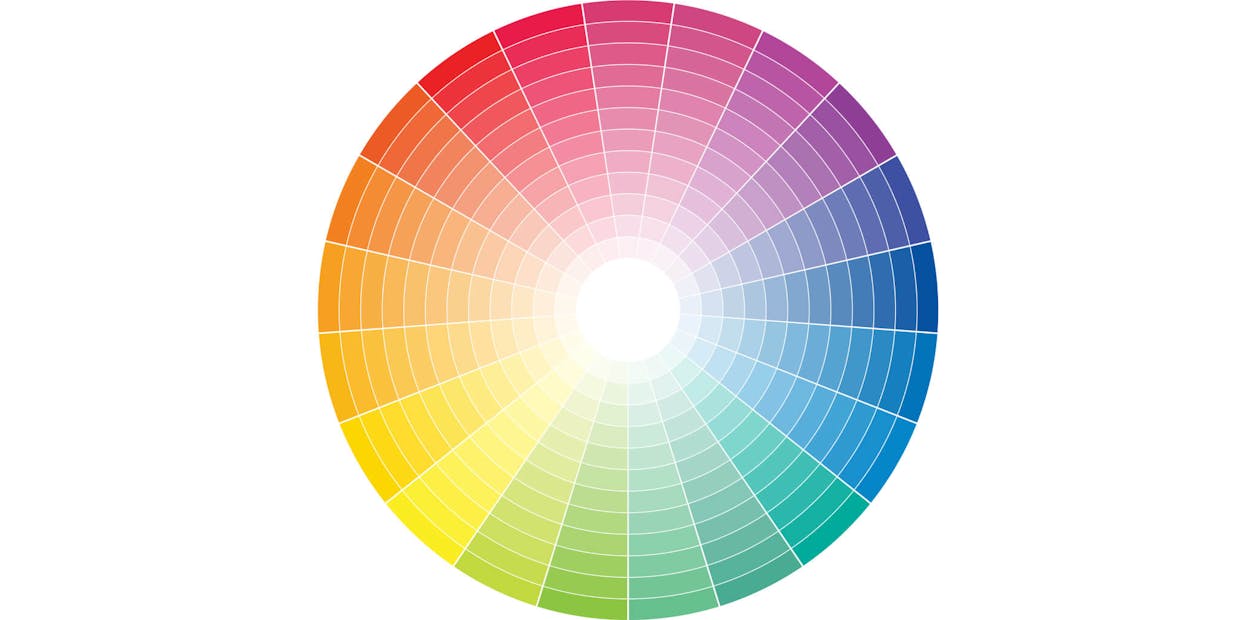 A segmented colour wheel