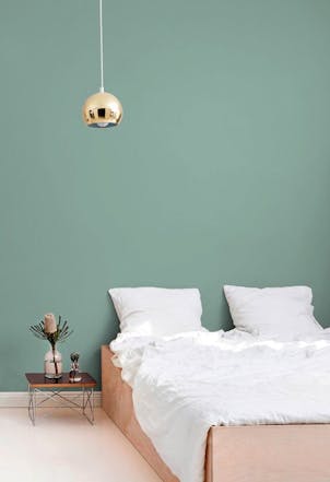 Bedroom wall painted with Menthol J442