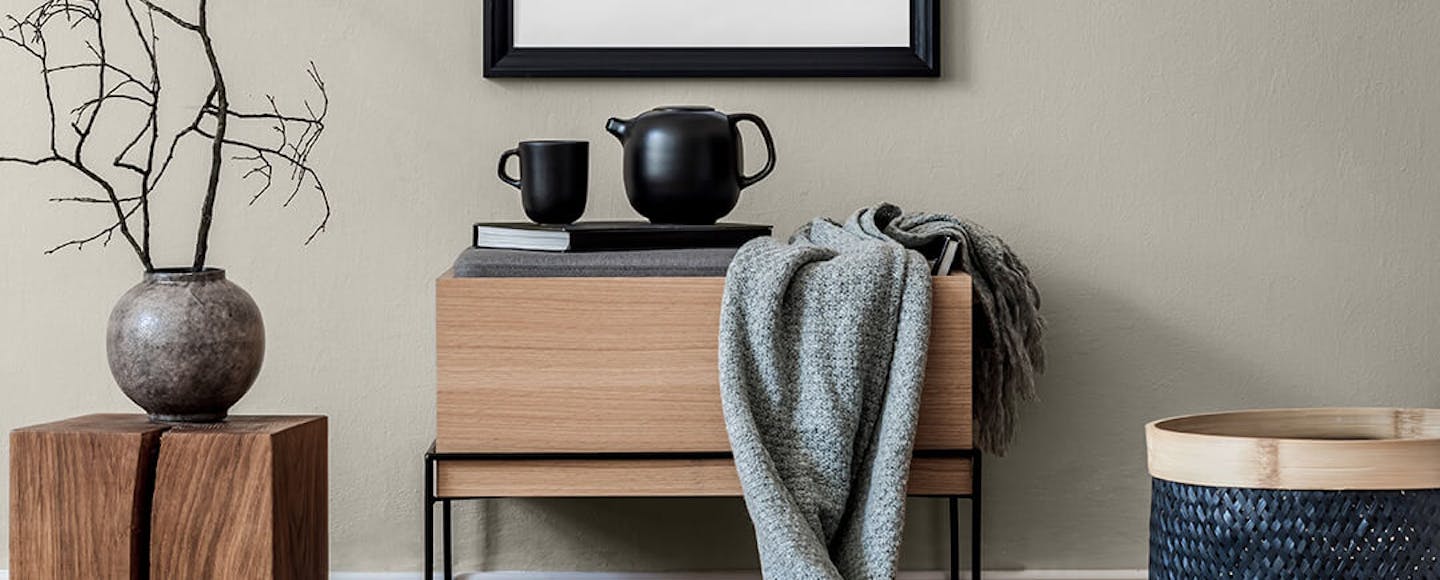 decorations against taupe wall