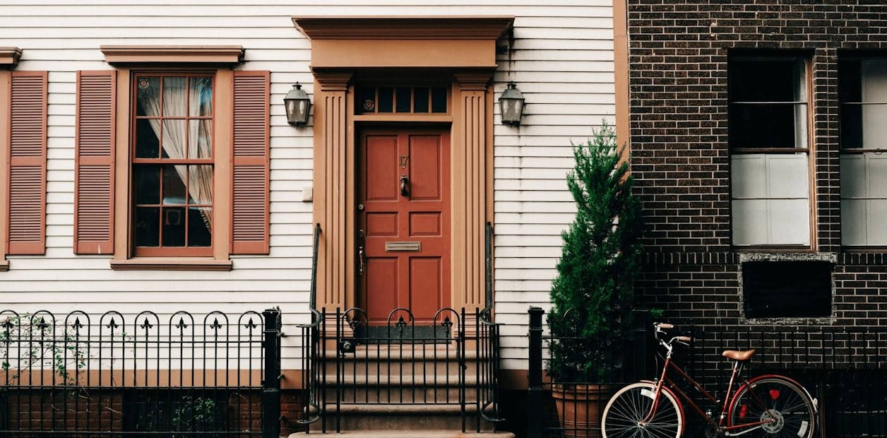 Brown front door