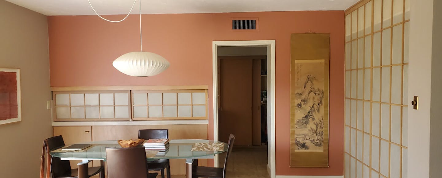 orange dining room wall