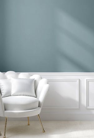 soothing muted blue-green living room