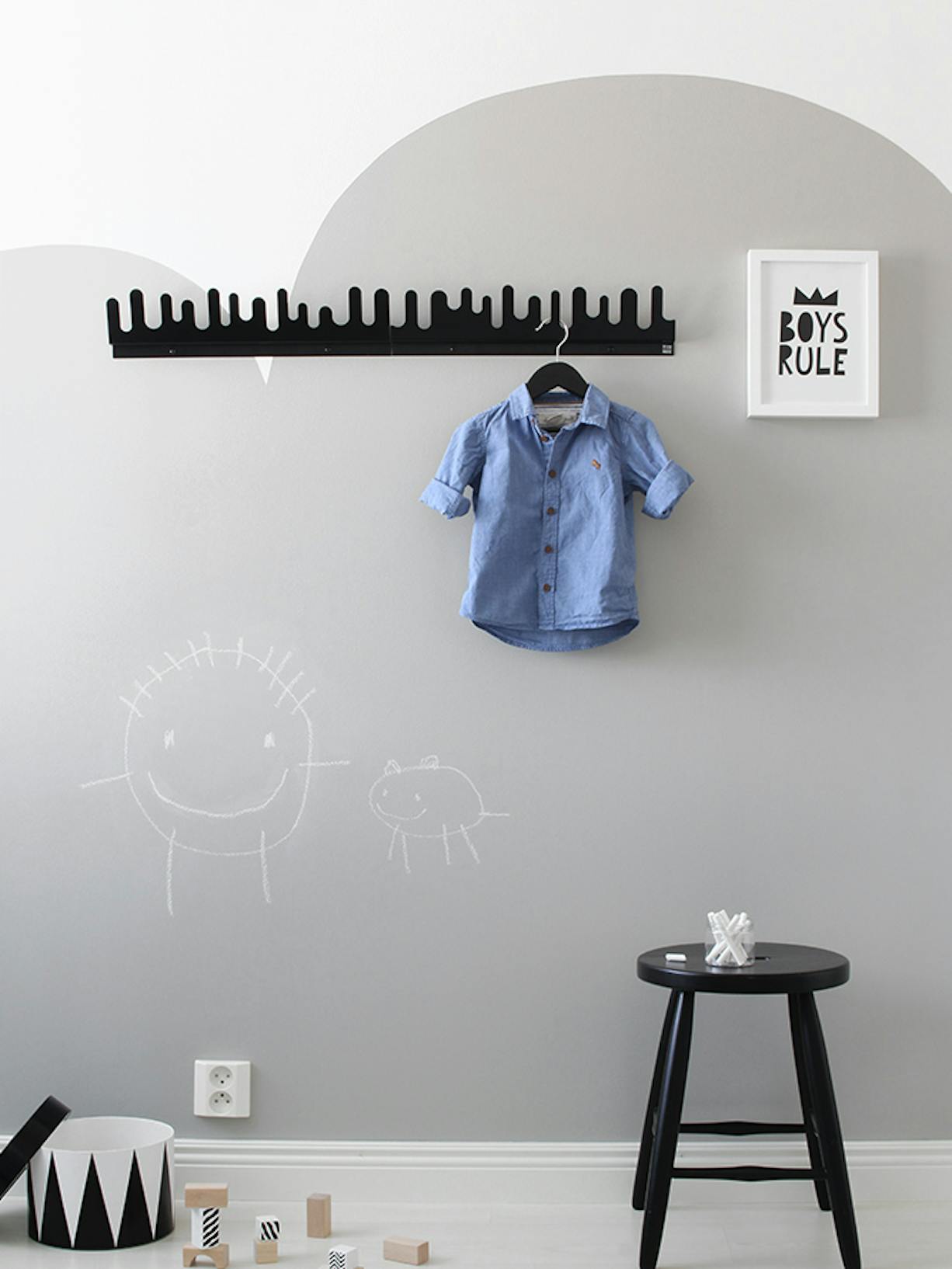 DIY Chalkboard Wall For Your Kids Bedroom or Nursery left Image