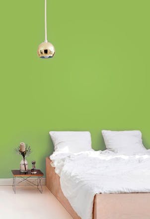 vibrant lime green wall