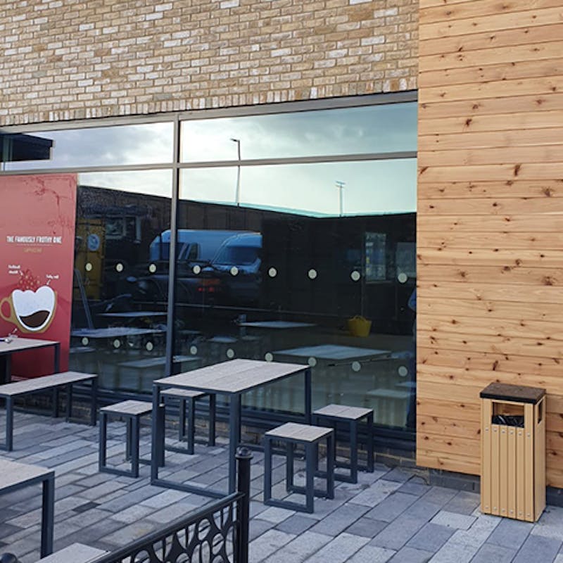 Cladding next to patio