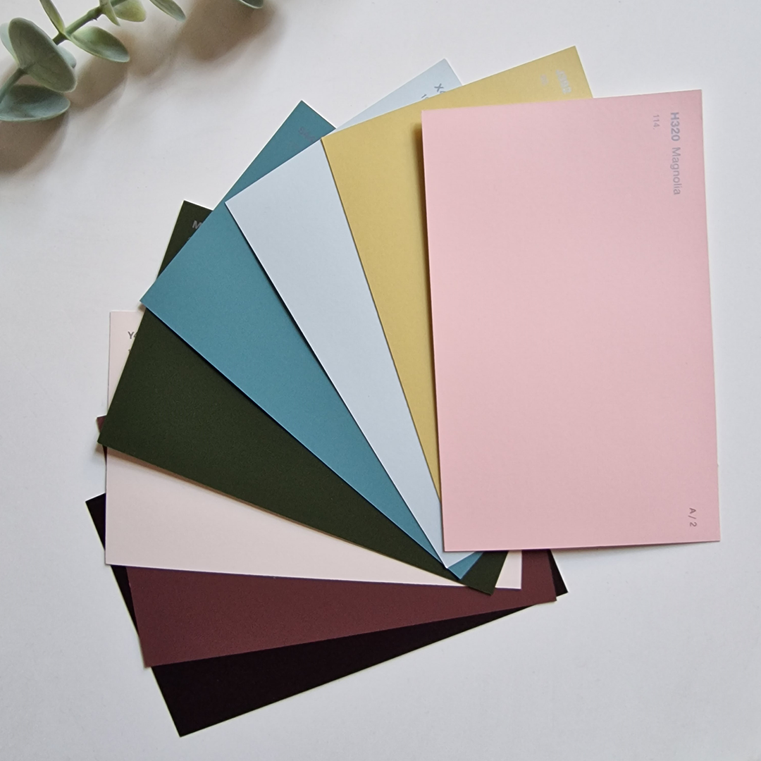 set of paint tester chips