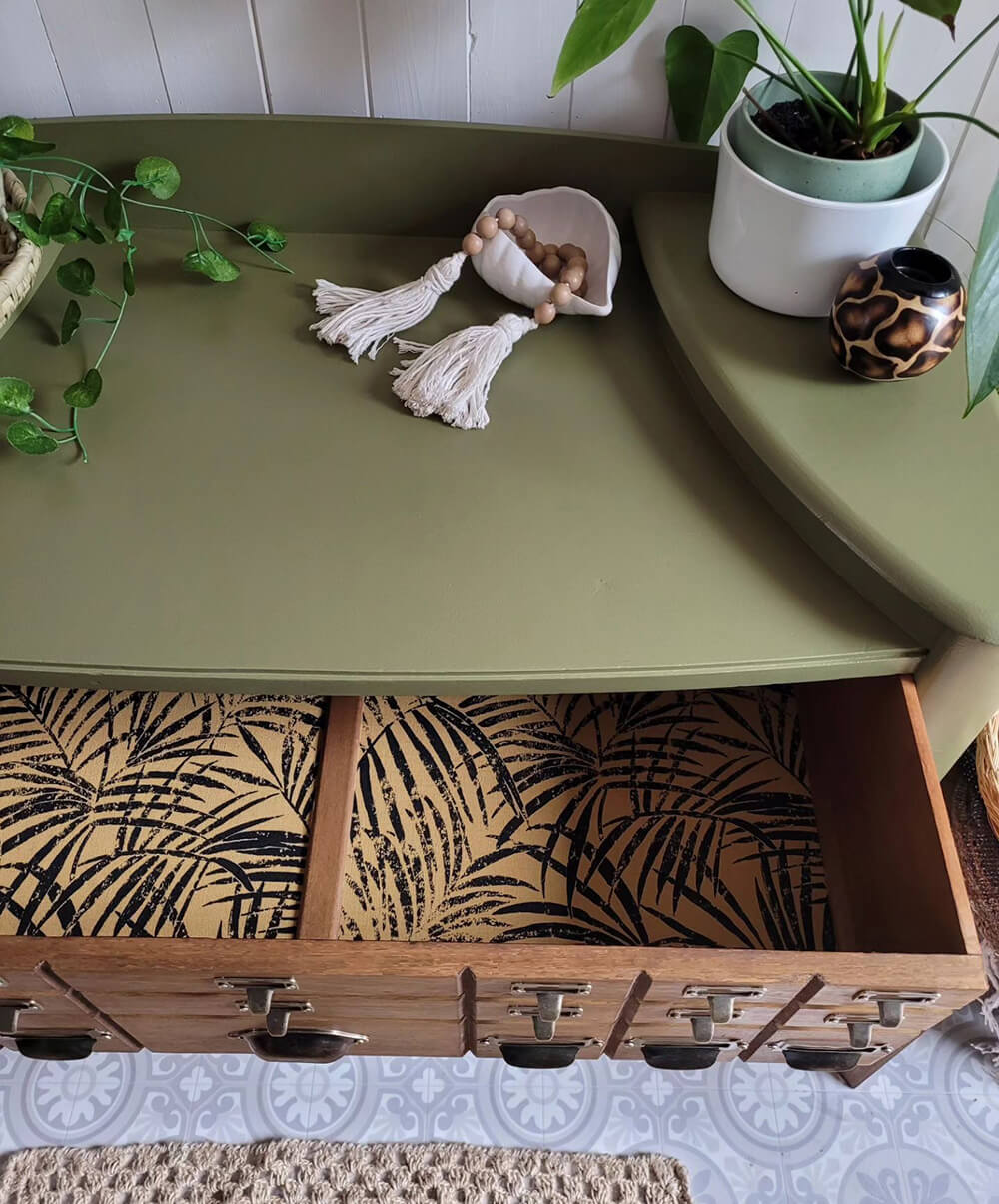 olive green wooden cabinet