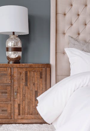 darker blue-grey bedroom wall