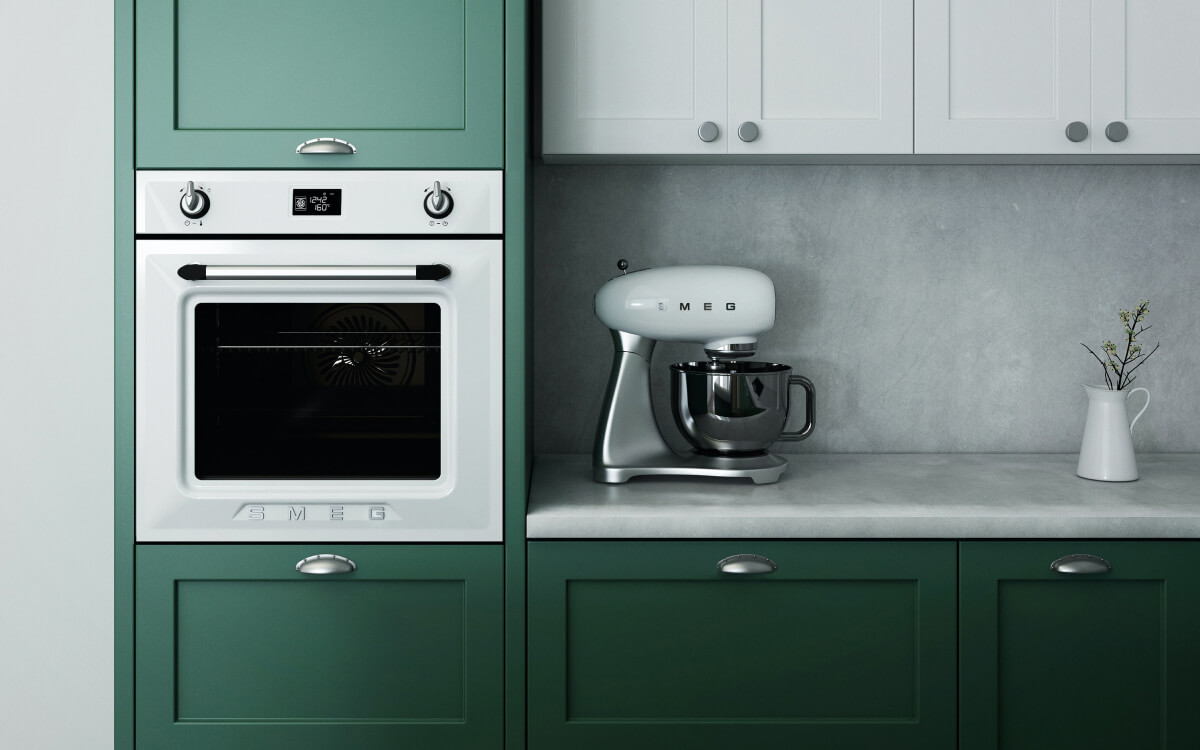 Teal kitchen cabinets