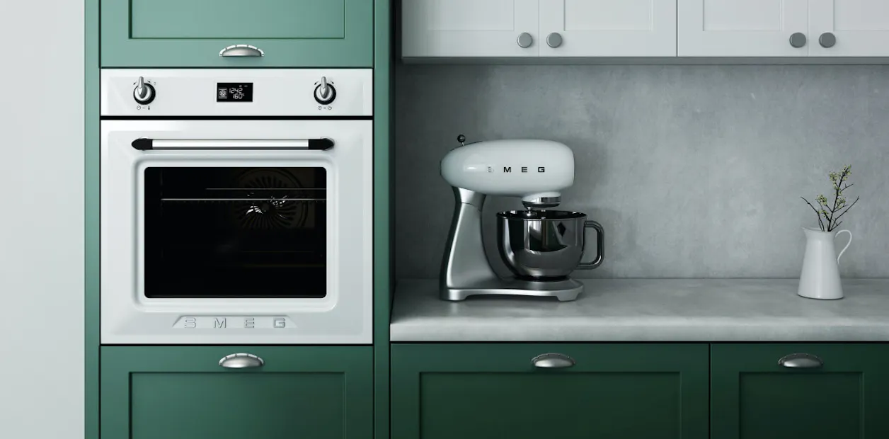 Teal kitchen cabinets