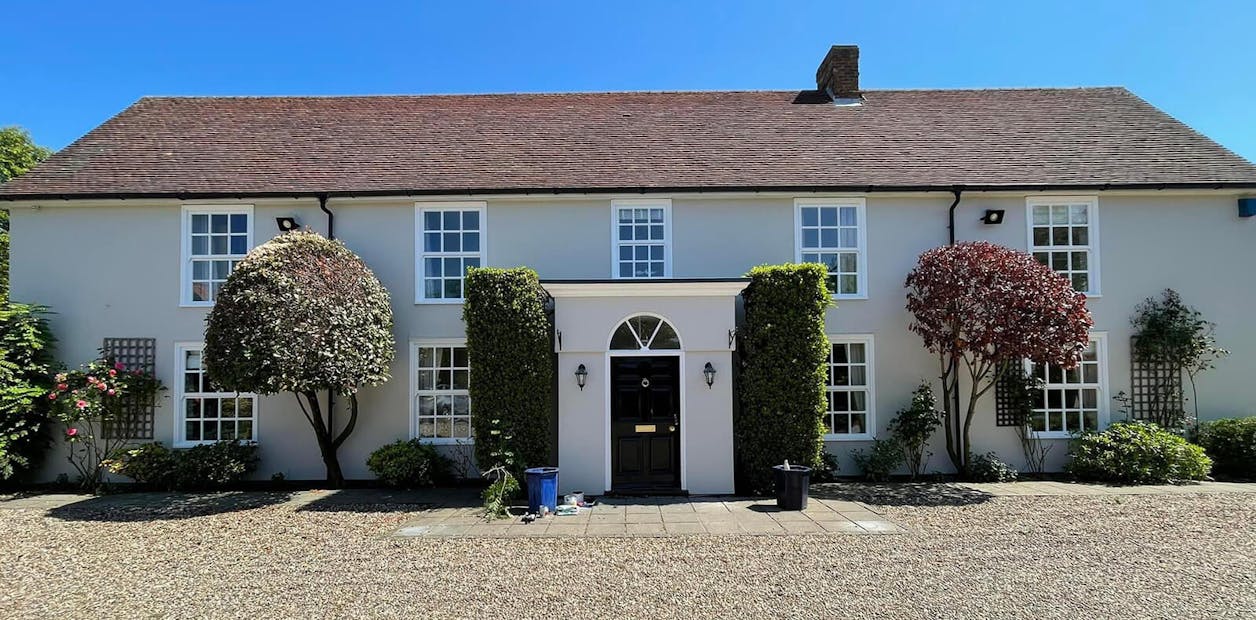 wide angle after image of a large house