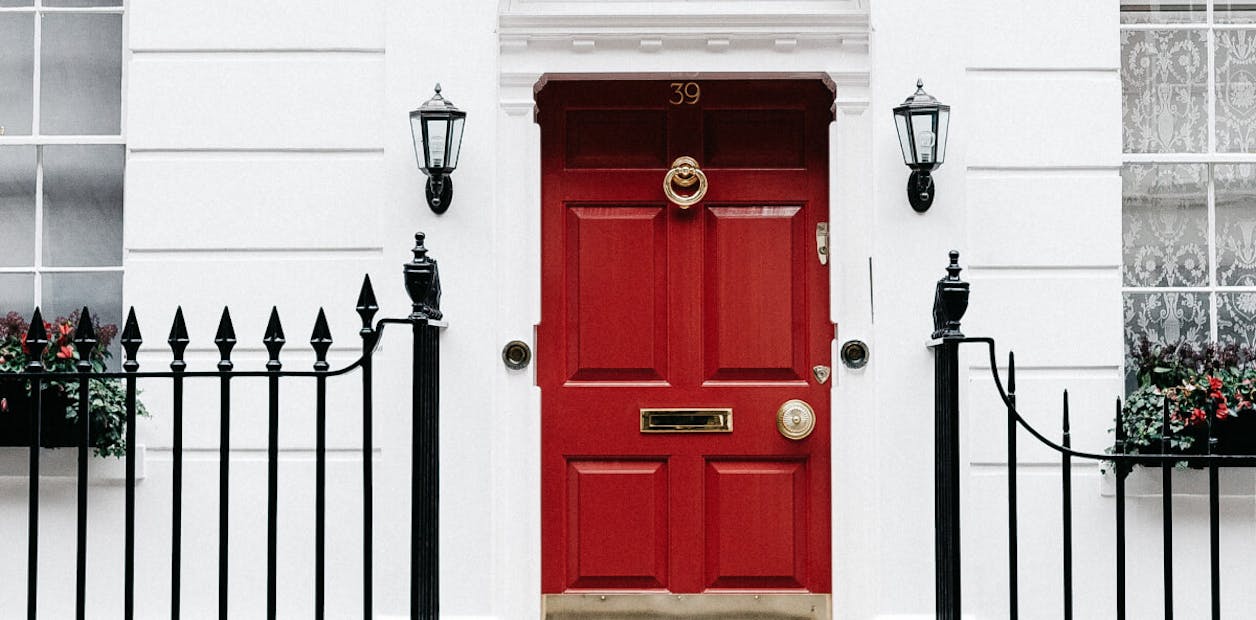 Red front door