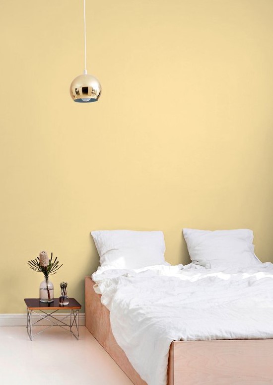 warm yellow bedroom wall