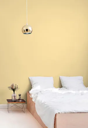 warm yellow bedroom wall