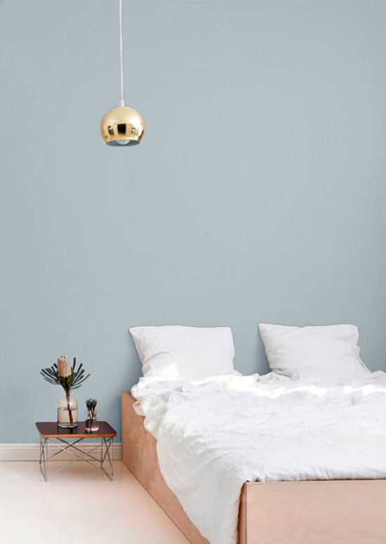greyish teal painted wall 