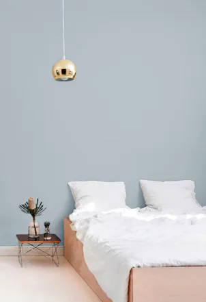 greyish teal painted wall