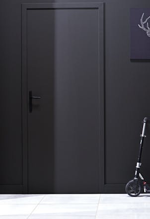 Wall painted in Toro black